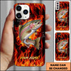 Joycorner Fishing Fire Flame Background Personalized Name 3D Phone Case (10 Fish Species)