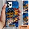 Joycorners Fishing Phone Case Fishing And Beer American Flag Personalized Name 3D Phone Case (10 Fish Species)
