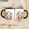 Joycorners Brown and White Hereford Cow Purple Bow Sunflower Personalized Mug