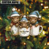 Joycorners Personalized Cup Cuties Cows Christmas Acrylic Ornament (10 Breed Options)