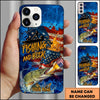 Joycorners Fishing Phone Case Fishing And Beer American Flag Personalized Name 3D Phone Case (10 Fish Species)