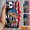 Joycorners Fishing Phone Case Patriotic Style Personalized Name Phone Case (8 Fish Species)