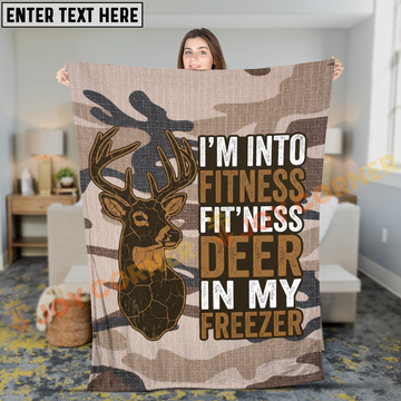 Joycorners Funny Camouflage Deer Hunting Fitness In My Freezer Personalized 3D Blanket