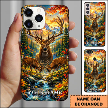 Joycorners Hunting Autumn Mountain Deer Creek Personalized 3D Phone Case