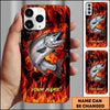 Joycorner Fishing Fire Flame Background Personalized Name 3D Phone Case (10 Fish Species)