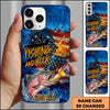 Joycorners Fishing Phone Case Fishing And Beer American Flag Personalized Name 3D Phone Case (10 Fish Species)