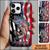 Joycorners Fishing Phone Case Patriotic Style Personalized Name Phone Case (8 Fish Species)