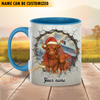 Joycorners Highland Personalized Name Christmas Farmyard Mug