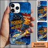 Joycorners Fishing Phone Case Fishing And Beer American Flag Personalized Name 3D Phone Case (10 Fish Species)