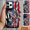 Joycorners Fishing Phone Case Patriotic Style Personalized Name Phone Case (8 Fish Species)