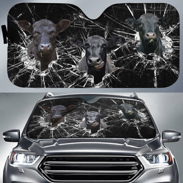 Joycorners Black Angus Broken Glass All Over Printed 3D Sun Shade