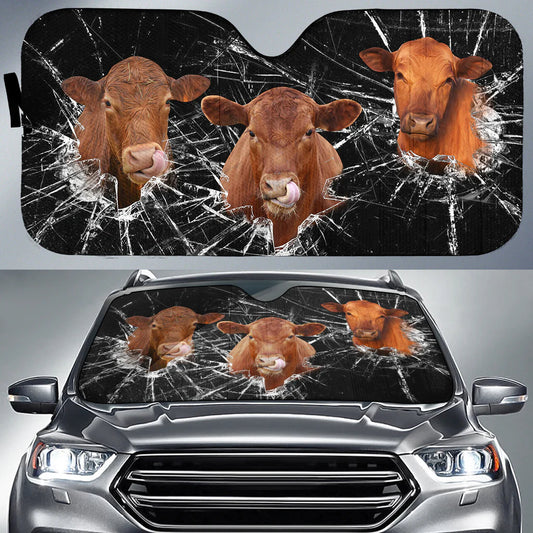 Joycorners  Red Angus Broken Glass All Over Printed 3D Sun Shade