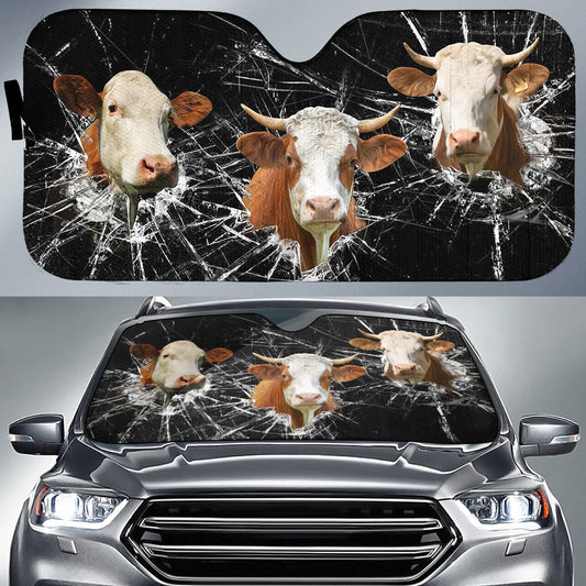 Joycorners Simmental Broken Glass All Over Printed 3D Sun Shade