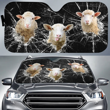 Joycorners Sheep Broken Glass All Over Printed 3D Sun Shade