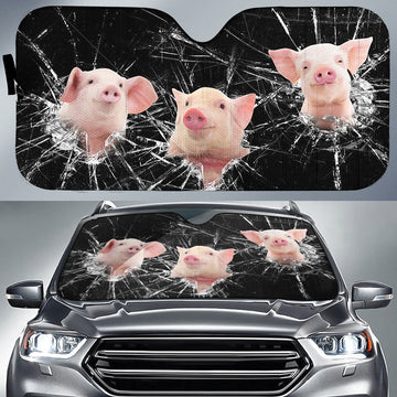 Joycorners Piggie Broken Glass All Over Printed 3D Sun Shade