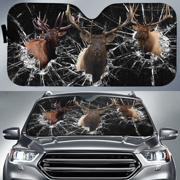 Joycorners Elk Broken Glass All Over Printed 3D Sun Shade