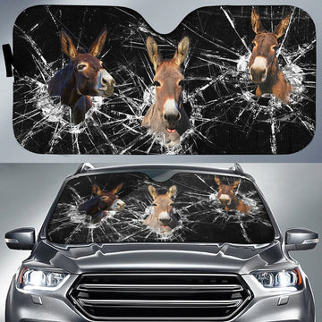 Joycorners Donkey Broken Glass All Over Printed 3D Sun Shade