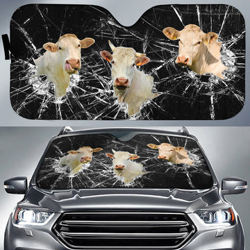 Joycorners Charolais Broken Glass All Over Printed 3D Sun Shade