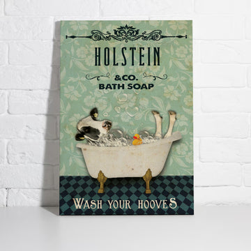 Joycorners Holstein Shower Portrait Canvas