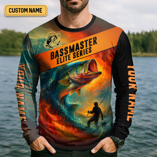 Joycorners Bass Masters Elite Fishing UPF Shirts, Long Sleeve Fishing Shirts, Fishing Shirts For Men