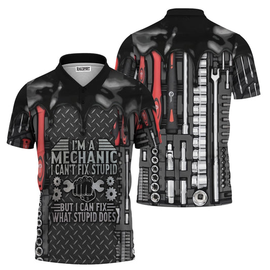 Joycorners I'm A Mechanic I Can't Fix Stupid T-Shirt – Funny Mechanic Shirt Gift, Tool Lover Apparel, Best Gift for Mechanics & DIY Enthusiasts PT2609