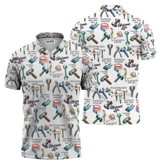 Joycorners Mechanic Life T-Shirt, Funny Gearhead Quote, Tool Design, Perfect Gift for Mechanics & Auto Enthusiasts, Adjustable Sizes, Premium Quality PT2609