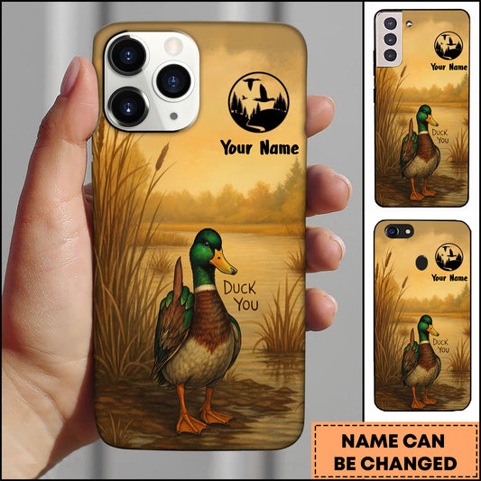 Joycorners Artist Hunting Duck You Mallard Lake Sunset Circle Logo Personalized Name Phone Case