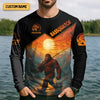 Joycorners Bassquatch Bigfoot Fishing SPF Long Sleeve Shirts, Fishing Shirts For Men, Funny Fishing Shirt, Fisherman Gift