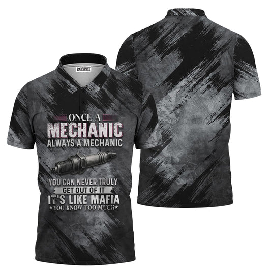 Joycorners Once A Mechanic Always A Mechanic Shirt Funny Printed Vintage Mechanic Unisex T Shirt Spark Plug Design PT2609
