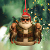 Joycorners Personalized Duck Hunter Santa Acrylic Ornament - Funny Christmas Gift for Hunters - Custom Name Camo Decor MT1111
