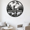 Maxcorners Personalized Metal Sign WITH LED/WITHOUT LED – Duck Hunting Scene with Dog and Hunter – Custom Rustic Wall Decor for Cabin and Lodge MT0110