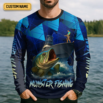 Joycorners Monster Fishing SPF Shirts, The Thrill of The Catch Fishing Shirts For Men, Funny Fisherman Gift