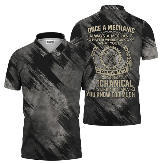 Joycorners You Can Never Truly Get Out Of Mechanical Shirt Funny Printed Vintage Mechanic Unisex T Shirt Engine Piston and Wrench Design PT2609