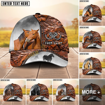 Joycorners Horse Dark Brown Heart Craving Personalized Name Cap (8 Breeds)