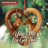 Joycorners Personalized Couples Deer Christmas Ornament, Custom Heart “You and Me We Got This”, Custom Name Buck and Doe Gift for Boyfriend Girlfriend MT2411