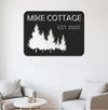 Maxcorners Personalized Forest Metal Sign WITH LED/WITHOUT LED - Rustic Cabin Name Sign With Pine Trees, Wall Art for Lodge & Home MT0110