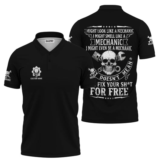 Joycorners Custom Name Mechanic Shirt I Might Look Like A Mechanic I Might Smell Like A Mechanic T Shirt PT2609