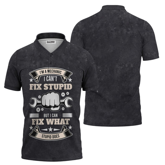 Joycorners Vintage Mechanic Unisex I'm A Mechanic I Can't Fix Stupid Black Shirt All Over Print PT2609