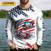 Joycorners Make Fishing Great Again Patriotic Fishing Shirt, Red White Blue SPF Shirt For Men, Fishing Shirts For Men