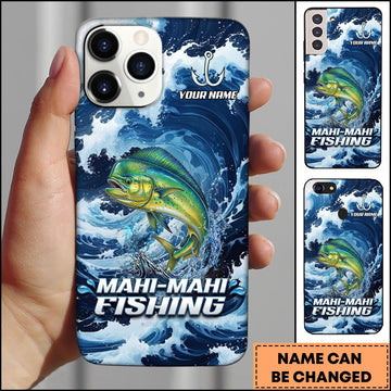 Joycorners Mahi-mahi Fishing Blue Water Wave Premium Style Sport Personalized Name Phone Case