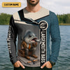 Joycorners Fish Scale Pattern Largemouth Bass Fishing SPF Shirt, Men Button Down Shirt, Presents For Fishermen