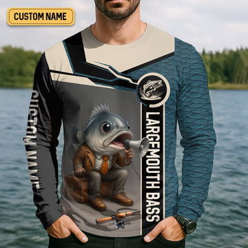 Joycorners Fish Scale Pattern Largemouth Bass Fishing SPF Shirt, Men Button Down Shirt, Presents For Fishermen