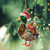 Joycorners Funny Christmas Duck Acrylic Ornament – Mallard Santa with Lights and Gifts, Personalized Holiday Decoration for Duck Lovers, Unique Hunter Christmas Gift MT1111