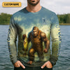 Joycorners Gone Fishing Be Back Never Sasquatch Fishing SPF Shirt, Performance Fishing Shirts, Men's Fishing Shirt