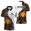 Joycorners Personalized Mechanic Shirt, Skull Engine Piston Flame Design, Mechanic Uniforms, Gift For Men PT2609