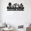 Maxcorners Personalized Wildlife Metal Sign WITH LED/WITHOUT LED - Rustic Cabin Name Sign with Deer & Bear, Mountain Lodge Outdoor Wall Art MT0110