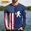 Joycorners Bigfoot American Flag Patriotic Fishing Shirt, SPF Shirt For Men, Gift For Fisherman, Fishing Shirts For Men