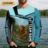 Joycorners Hooked On Fish, Largemouth Bass Fishing, Funny Fishing Shirt, UV Protection Clothing, Mens Casual Shirts