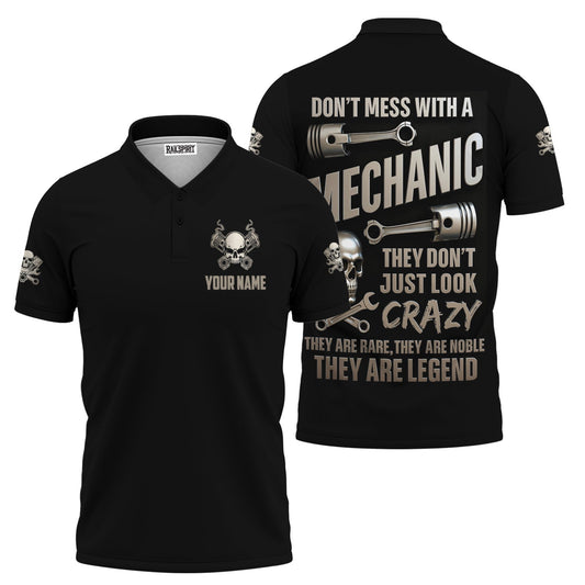 Joycorners Funny Vintage Mechanic Shirt Don't Mess With A Mechanic Black T Shirt PT2609
