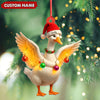 Joycorners Custom Funny Christmas Duck Decoration Acrylic Ornament – Cute Personalized Holiday Gift for Friends & Duck Lovers MT1111